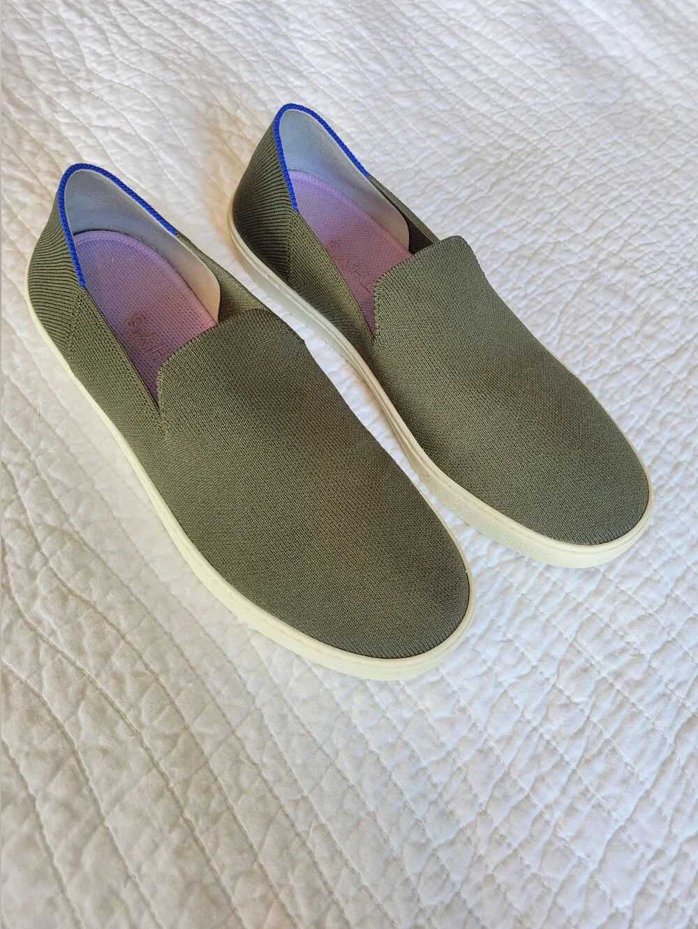Rothy's Womens Olive Slip-On Sneakers - Picture 1 of 5